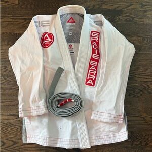 Gracie Barra White and Red Jiu-Jitsu Gi